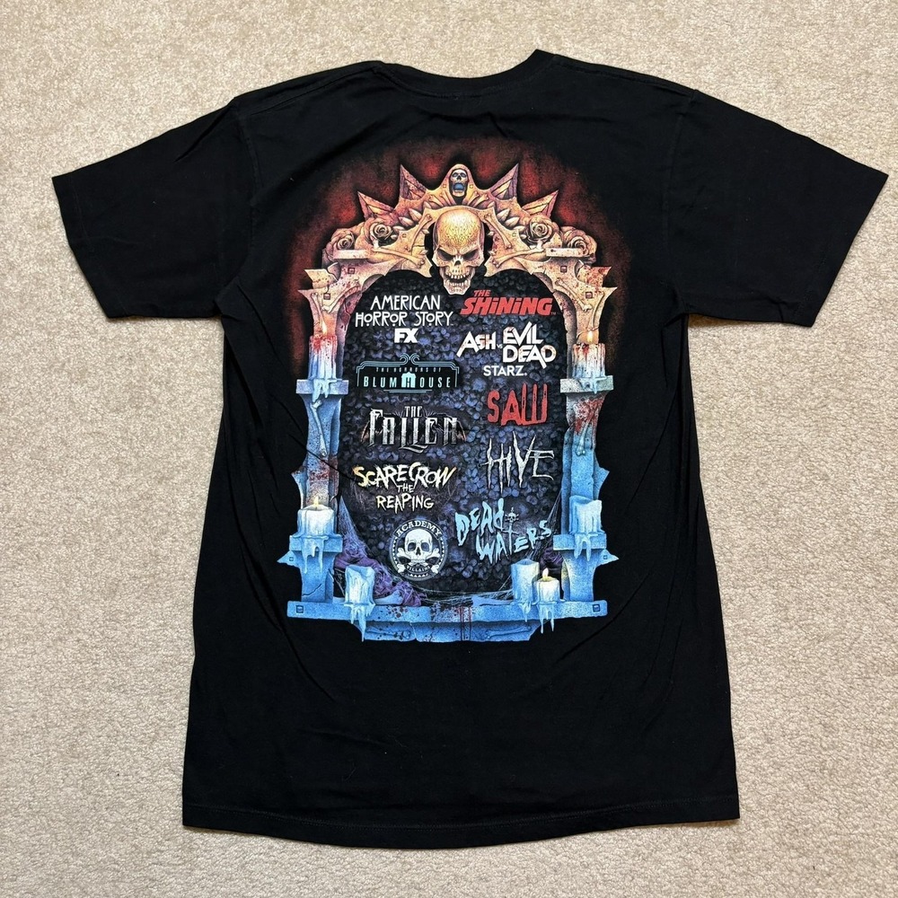 Universal Studios Halloween Horror Nights 2017 Shirt Mens Medium Black Tee Saw